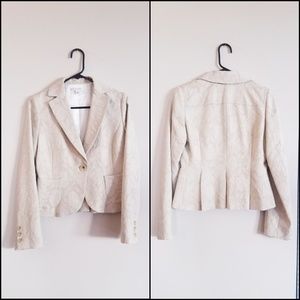 Banana Republic - Ivory Jacquard Blazer Size 4
